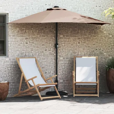 Image de vidaXL Parasol de jardin Taupe 294 x 150 x 224 cm