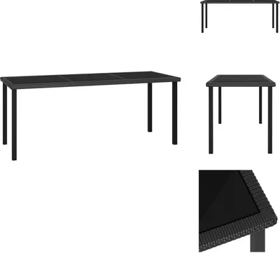 Obrázek produktu pro vidaXL Zahradní jídelní stůl černý 180x70x73 cm polyratan - Zahradní stoly