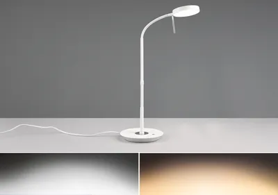 Produktbild von LED Schreibtischleuchte MONZA dimmbar mit Flexarm, Höhe 57cm, Weiß