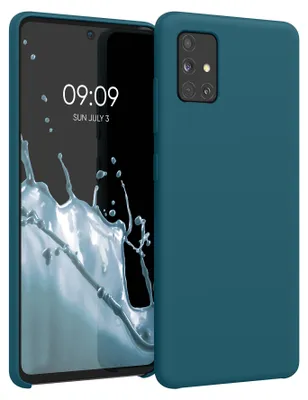 Produktbild von kwmobile Handyhülle für Samsung Galaxy A51 Hülle - Case Silikon - Kabelloses Laden - Schutzhülle Cover in Petrol matt