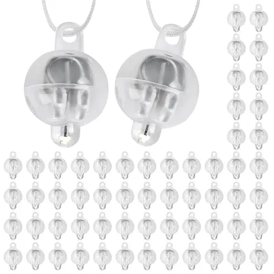 LED-Ballonlichter mit Haken, 60 Stück, kaltweiß