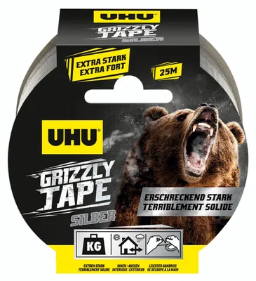 Produktbild von UHU PE-Gewebeband GRIZZLY TAPE silber 49 mm x 25 m