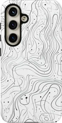 Produktbild von Abstraktes Schwarz-Weiß-Wellenmuster – Hülle Kompatibel mit Samsung Galaxy S24