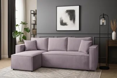 Produktbild von Couchgarnitur Eckcouch CAPRI L-Form, Schlaffunktion, CORD Stoff, Bettkasten und Seitenlehnen