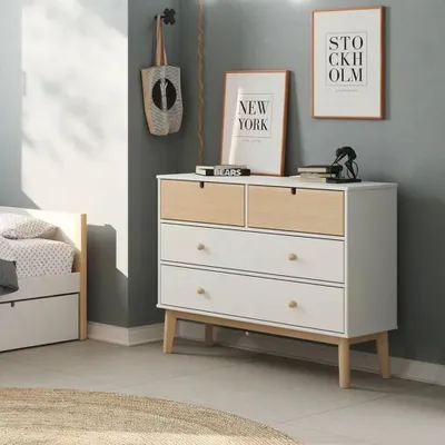 Produktbild von CALICOSY - Kommode mit 2 kleinen Schubladen und 2 großen Schubladen L100 cm - LÉONIE