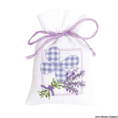 Immagine prodotto di Confezione da ricamo Vervaco contando lo schema "Bustina alle erbe "Lavanda con Schmette""