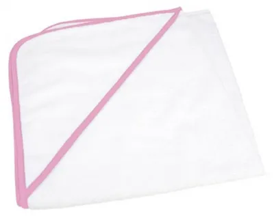 Produktbild von A&R 892.50 | Babiezz ALL-Over Sublimation Hooded Towel  75 x 75 cm - Farbe: White/Light Pink - Größe: 75 x 75 cm
