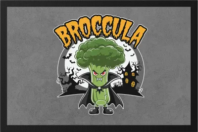 Produktbild von Broccula Brokkolimotiv Fußmatte Geschenkidee Halloween Vampir Gemüse