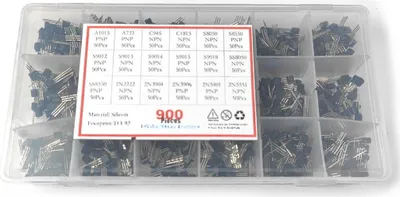 Produktbild von Transistor Set mit diversen Transistoren, NPN, PNP, 900 Teile