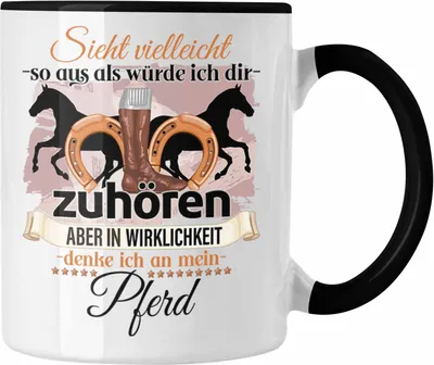 Produktbild von Trendation - Reiterin Geschenk Tasse Pferde Liebhaber Geschenkidee Lustiger Spruch (Schwarz)