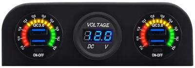 Produktbild von ProRide 12V USB-Autolader 4 Ports QC3.0 P19103 mit Voltmeter