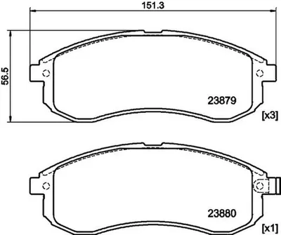 Produktbild von HELLA Bremsbeläge Satz Vorne Bremsklötze für MITSUBISHI L 200 / Triton Pickup (KAT, KBT) 8DB 355 010-281