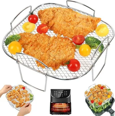 Obrázek produktu pro Čtvercová fritéza, 8 palců, ocelová, s příslušenstvím, univerzální.