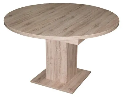 Produktbild von Esszimmertisch rund 120 cm Ausziehtisch Eiche sägerau