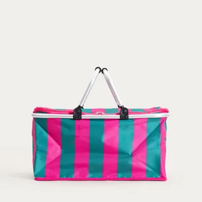Obrázok produktu pre HOMLA RAYAS Termokôš s ružovými a tyrkysovými pruhmi 47 x 23 x 25 cm