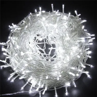 Image de Jayseuw 100M 500 LED Guirlande lumineuse 8 modes d'éclairage Fête Jardin Éclairage intérieur Noël Mariage Décoration Blanc froid
