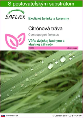 Obrázok produktu pre SAFLAX - citrónová tráva - Cymbopogon flexosus - 50 Semená - S pestovateľským substrátom bez klíčkov