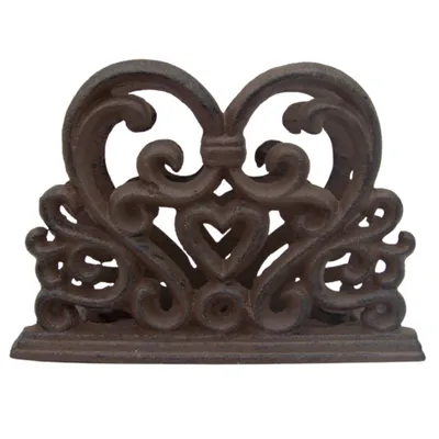 Produktbild von Gusseisen Serviettenhalter Herz Antikbraun 14cm