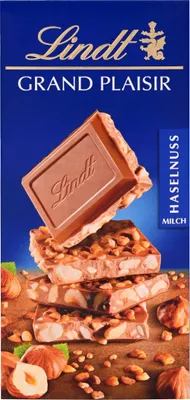 Produktbild von Lindt Grand Plaisir Haselnuss mit Vollmilch Schokolade Tafel 150g
