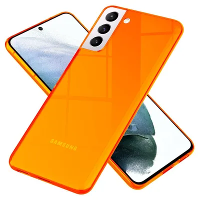 Produktbild von NALIA Neon Handy Hülle für Samsung Galaxy S21, Transparent Case Silikon Cover Orange
