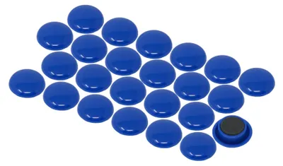 Planungsmagnete, blau, 24 Stück, 20 mm, für Whiteboard & Kühlschrank