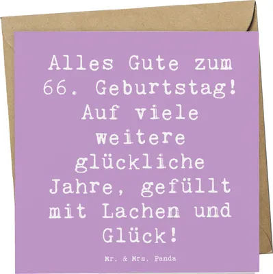 Produktbild von Mr. & Mrs. Panda Grußkarte Spruch 66. Geburtstag Glückwünsche - Lavendeltraum - Geschenk, Klappkarte, Geburtstagsspruch 66, anlasskarte, Alter, faltkarte, feiern