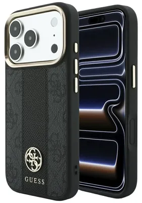 Obrázok produktu pre Puzdro Guess 4G s pruhom a okrúhlymi logami, kompatibilné s modelmi iPhone 18 Pro Max / iPhone 17 Pro Max, s technológiou MagSafe