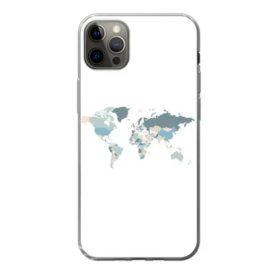 Produktbild von MuchoWow® Handyhülle Schutzhülle Hülle für iPhone 12 Pro Max Weltkarte - Pastell - Länder Silikon Softcase Handy Hülle - Hartschale