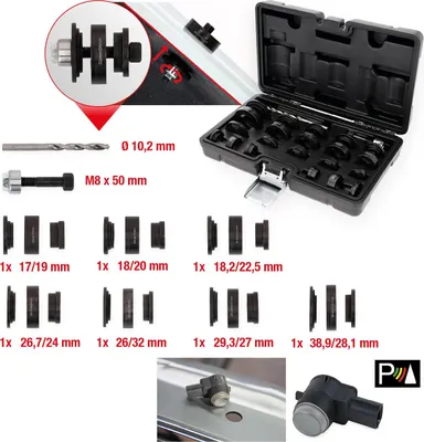 Obrázek produktu pro KS-Tools 140.2650 Sada na děrování otvorů pro PDC senzory, 23 ks