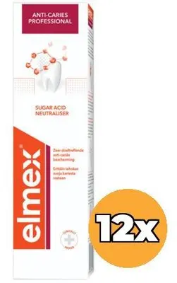 Immagine prodotto di 12 confezioni di dentifricio Elmex Anti Caries Professional (12 x 75 ml)