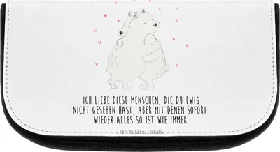 Produktbild von Mr. & Mrs. Panda Organizer Eisbär Umarmen - Weiß - Geschenk, Lustige Sprüche, Necessaire, kosmetiktäschchen, Kulturbeutel, kosmetiktasche klein, Kulturtasche