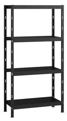 Produktbild von SCHULTE Regalwelt Profi-Steckregal mit 4 Böden, 195x100x50 cm (HxBxT), Traglast pro Ebene 120 kg, schwarz-Struktur