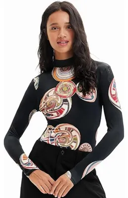 Produktbild von Desigual Damen-Body Pacs schwarz mit langen Ärmeln XS