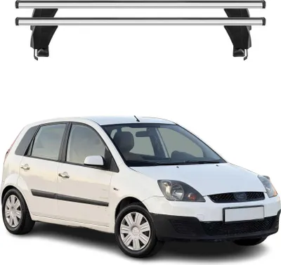 Image de Menabo Barres de toit transversales pour ford Fiesta V 2002-2008 Porte-Bagage en Alu lisse Argent 5Dr 2x