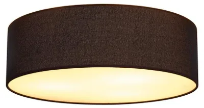 Image de Plafonnier Tenora, CL-1, abat-jour textile noir E27 Ø50 cm
