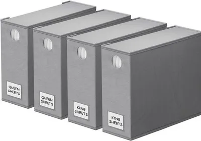 Produktbild von Famanu Bettenlaken-Organizer Set - Faltbare Aufbewahrung für Linnenkasten - XL - Grau