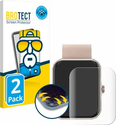 Produktbild von 2x BROTECT Fullscreen Schutzfolie für Mutoy Smartwatch 1.83" Displayschutz Folie Fullcover Klar Transparent