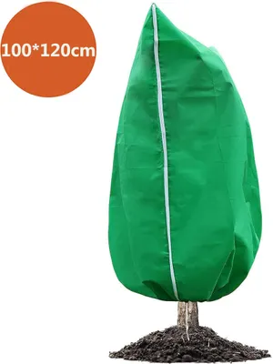 Produktbild von 1 Stück Winterschutz für Pflanzen Pflanzenschutzsack Atmungsaktiv Wiederverwendbar Pflanzen Frostschutz Haube mit Reißverschluss Zugband 100*120cm