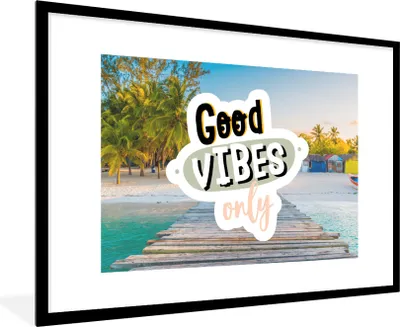 Produktbild von MuchoWow® Gerahmtes Poster Sommer - Sprichwörter - Strand 90x60 cm - Poster mit Schwarzem Bilderrahmen Wandposter Rahmen Foto Bilder - Wanddekoration - Fotos