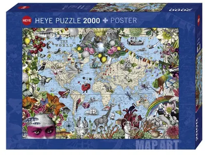 Immagine prodotto di 299132 - Mondo stravagante - mappa artistica, 2000 pezzi, 96,6 x 68,8 cm