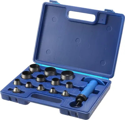 Immagine prodotto di set di 14 pezzi per la perforazione dei fori - taglierina per cuoio pesante - kit di strumenti per cinture - imballaggi in gomma per carte - cinturino per orologi in plastica/carta - punzonatura da 5 mm a 35 mm