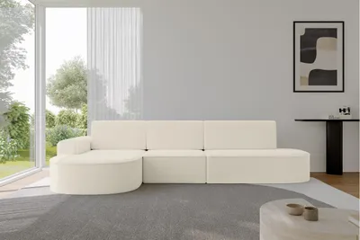 Produktbild von ALTDECOR Ecksofa mit Schlaffunktion und Bettkasten - MARI-L2-S - 368X167X85 - Beige Corner Sofa Eckcouch Couch L-Form, links/rechts angeordnet, Schlafcouch Ausziehbar Wohnlandschaft