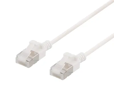 Image de Câble de raccordement U/FTP Cat6a, fin, diamètre 3,8 mm, 1 m, blanc