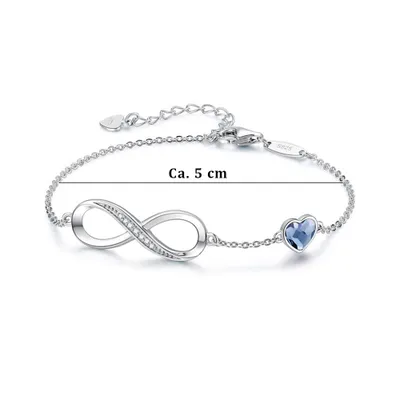 Produktbild von Armbänder Damen, Armbänder Silber, 925 Silber Verstellbar Armbänder Geburtstags Valentinstag Geschenk für Mutter, Frau, Mädchen, Farbe: Blau