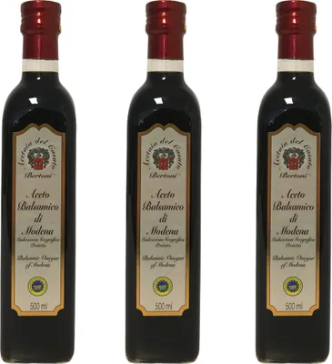 Produktbild von Bertoni Aceto Balsamico Di Modena IGP dunkler Balsamicoessig 3er Pack (3x500ml Flasche)