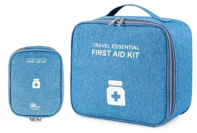 Image de 2 trousses de médicaments, trousse de premiers secours pour voyage, grande et petite, en tissu Oxford