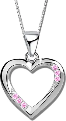 Produktbild von Kette für Frauen Mädchen 40cm Herz echt 925 Sterling Silber Halskette mit Anhänger Frauenkette Echtschmuck K812+Org