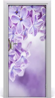 Produktbild von Tulup Türaufkleber 85x205 cm Dekorative Aufkleber Selbstklebend Wasserdichte Tapete Abnehmbar Schlafzimmer Wohnzimmer Wohnkultur - lila Blüten