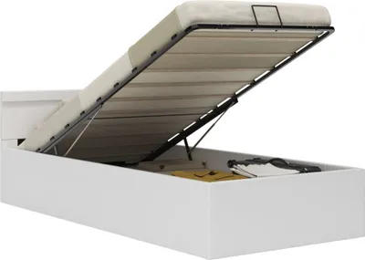 Immagine prodotto di vidaXL Letto contenitore idraulico con LED Bianco in ecopelle 100×200 cm