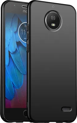 Produktbild von Handy Hard Case für Motorola Moto E4 Hülle Slim Cover Matt Schutzhülle, Schwarz